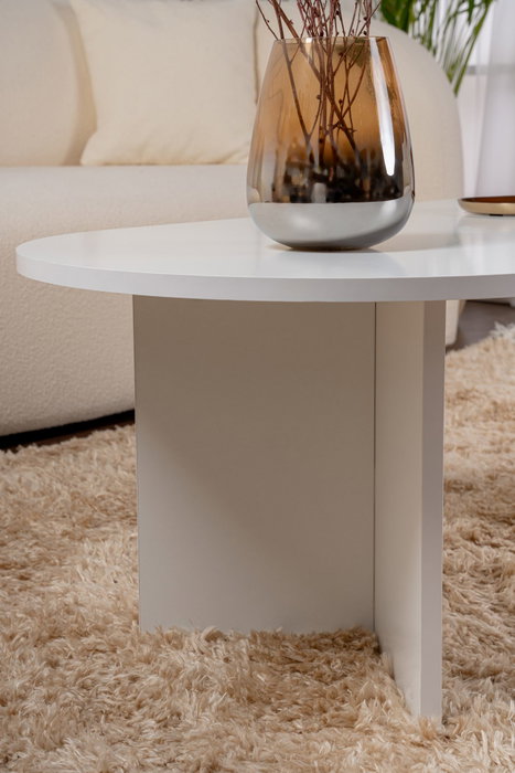 Nordure Mesa de café Sable White 119x40x60 cm Color Blanco